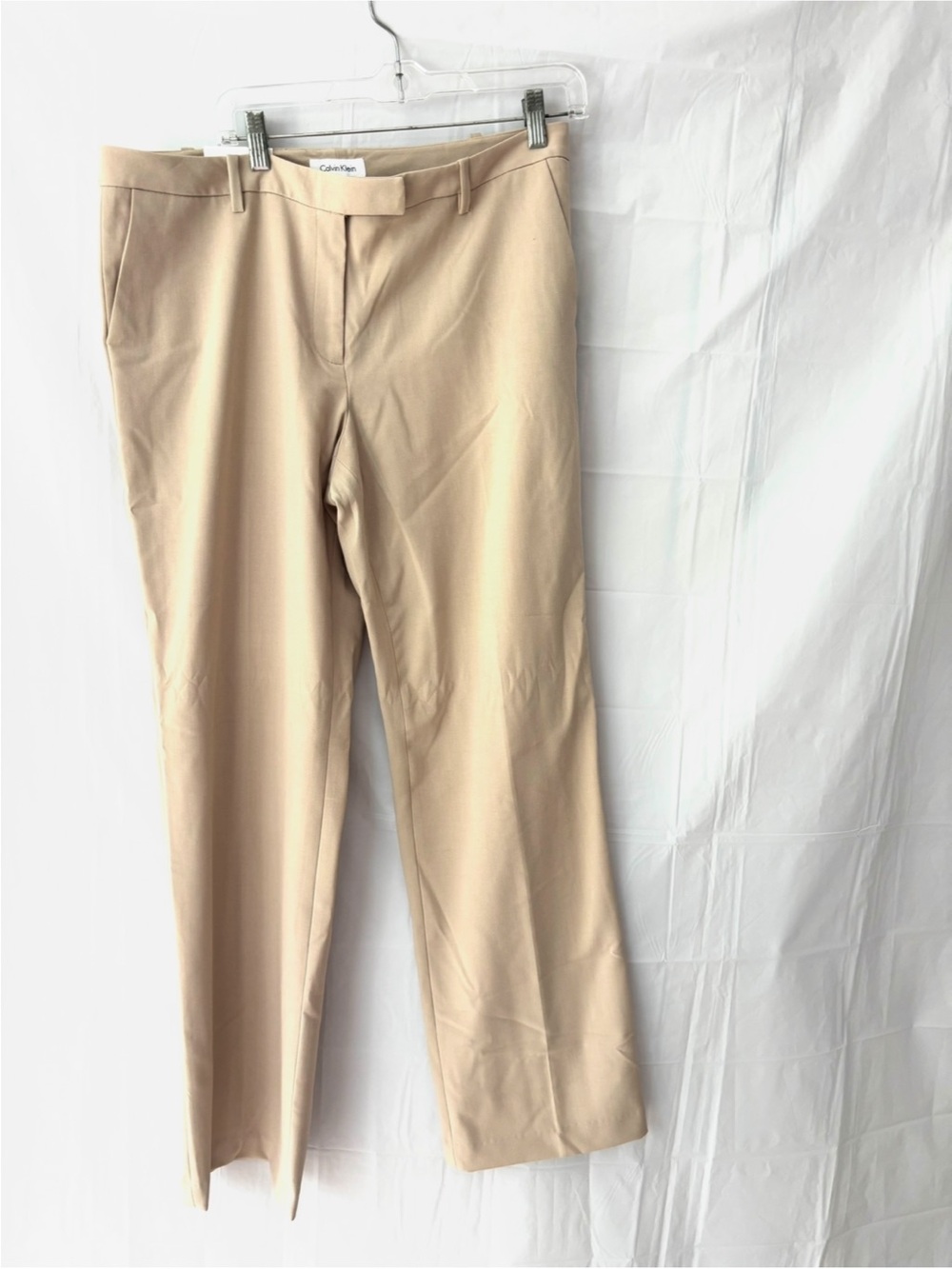 NWT Calvin Klein Tan The Madison Stretch Straight Leg Trousers SZ 12